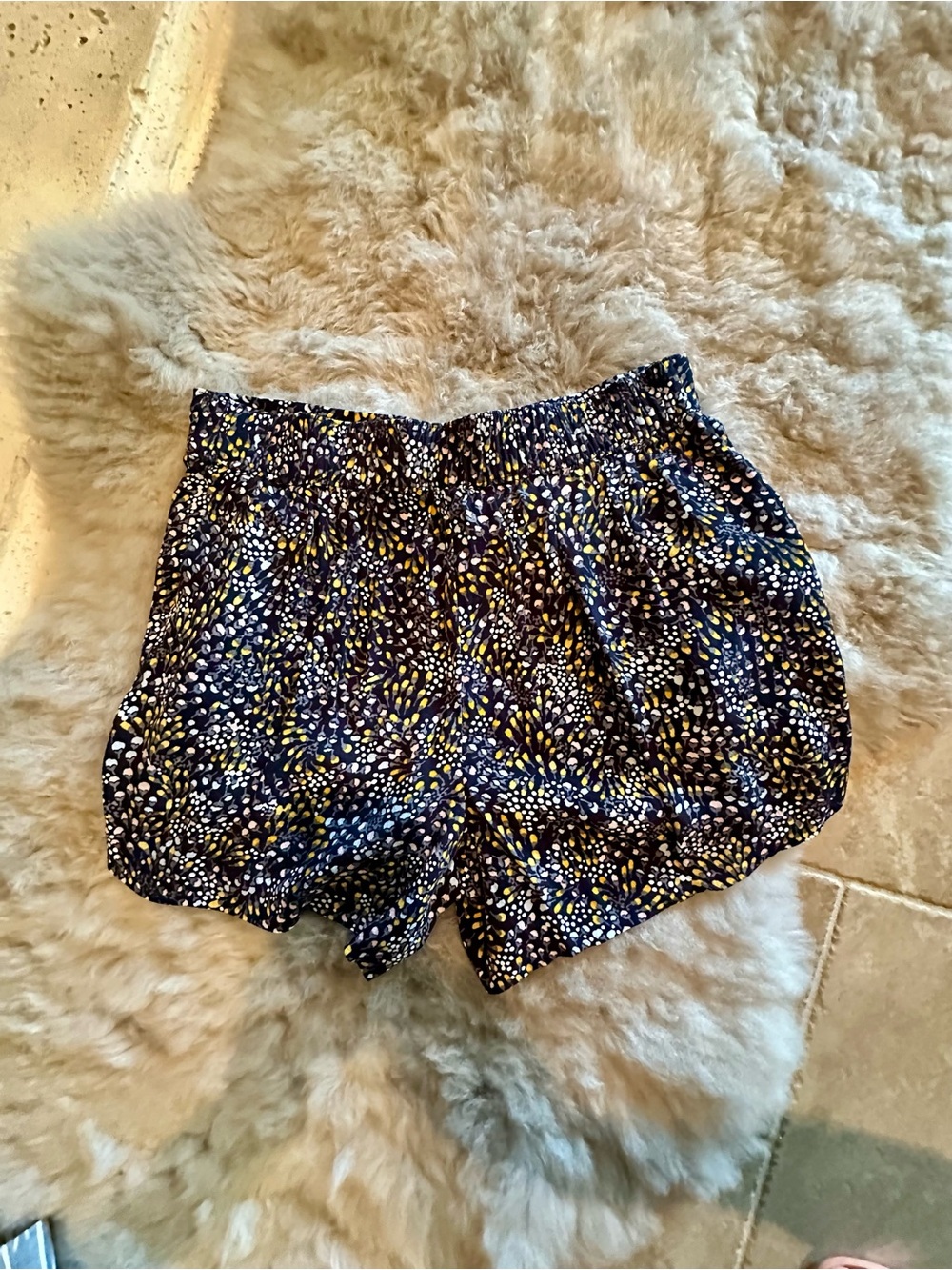 LOFT |  Navy Printed Elastic Waist Shorts